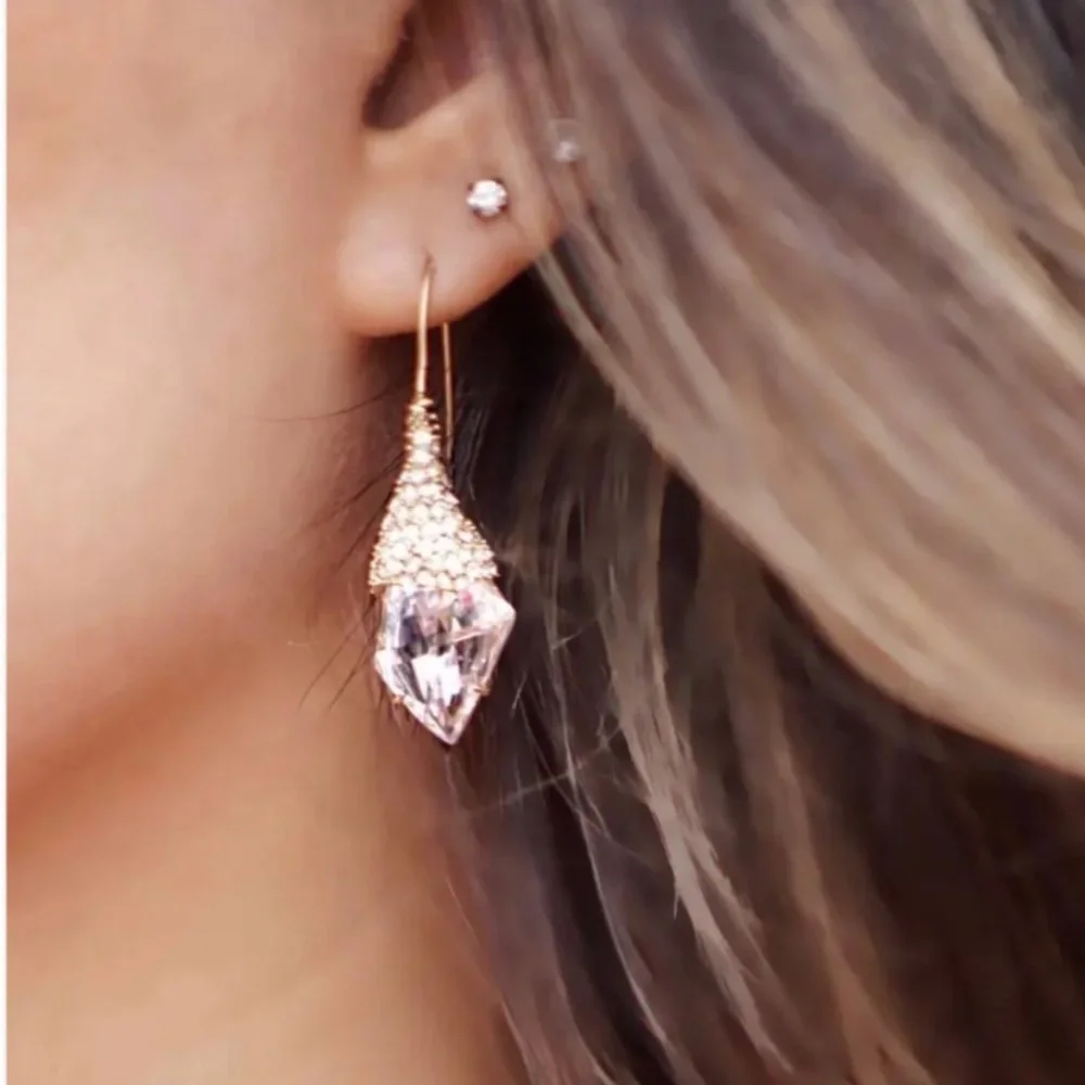 ALEXIS BITTAR NEW Infinite Shimmer Shield CZ Crystal Great Reviews Drop Earrings